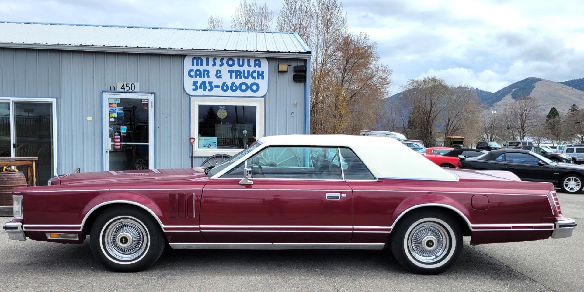 1978 Maroon /Red Lincoln Mark V Mark V (8Y89A865906) with an 460 engine, Automatic transmission, located at 450 N Russell, Missoula, MT, 59801, (406) 543-6600, 46.874496, -114.017433 - Great Running Old Lincoln. Very Straight.. Newer Vinyl Top. 460 V8 Engine. Automatic Transmission. Power Seats. Power Windows. Air Conditioning. Because of the age of this vehicle, financing is not available. - Photo#0